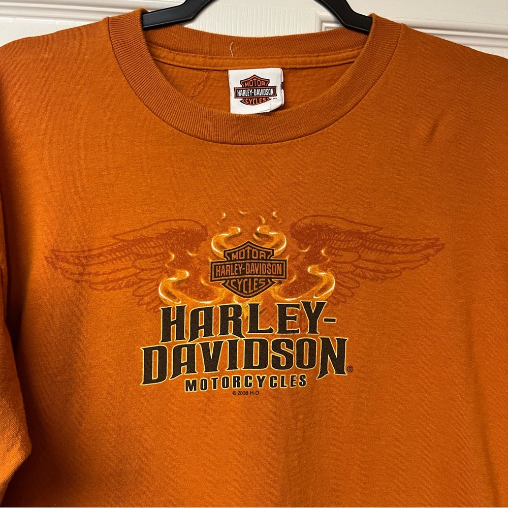 Harley Davidson orange long sleeve shirt Valley Force Pa - Picture 4 of 4